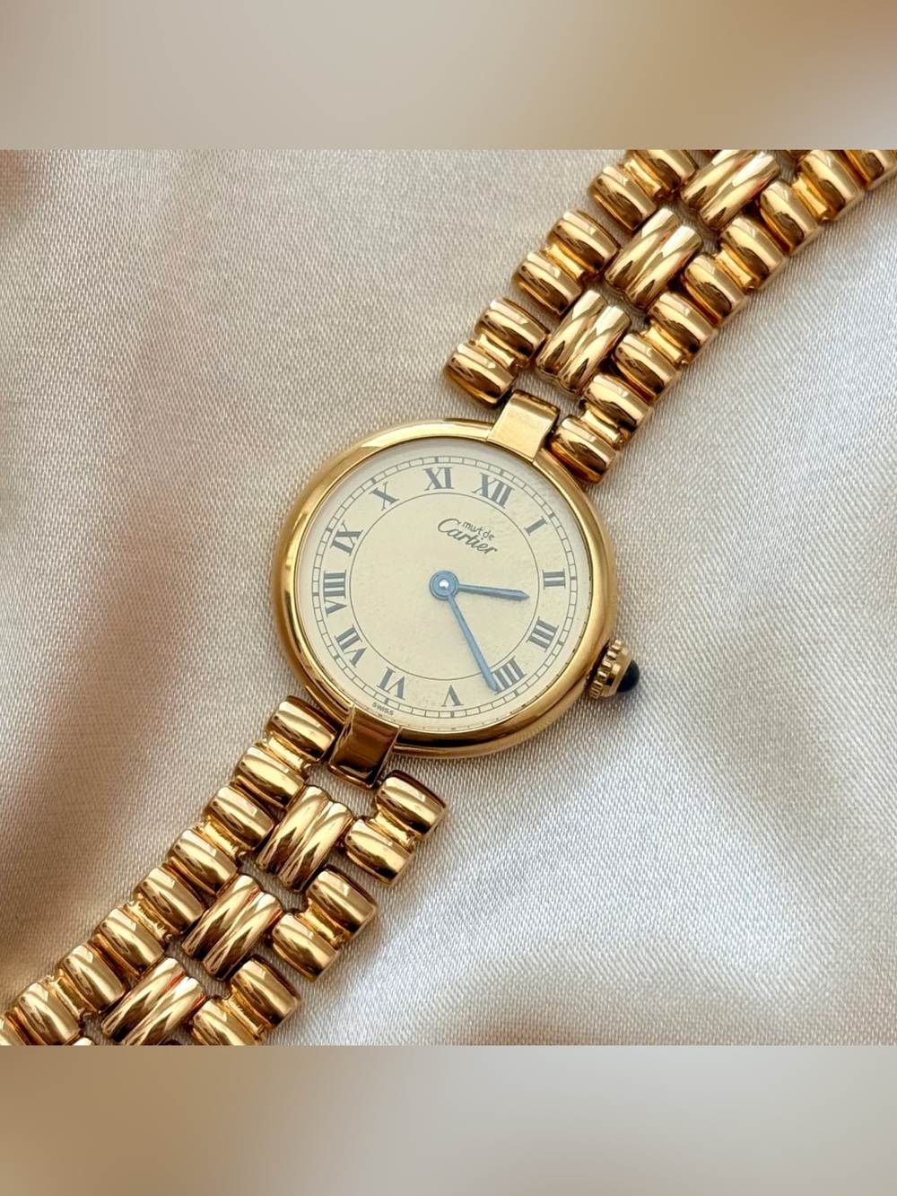 AUTHENTIC VINTAGE CARTIER GOLD WATCH - WITH BOX - Picture 6 of 8